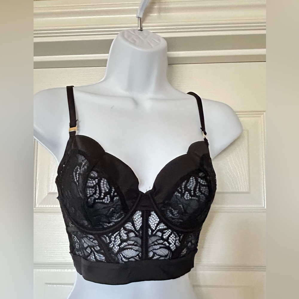 Bluebells Black Bustier, NWT, Color Black, size 36C